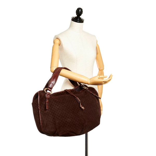 セリーヌ ハンドバッグ ワンショルダーバッグ ブラウン スウェード レザー レディース CELINE 【中古】