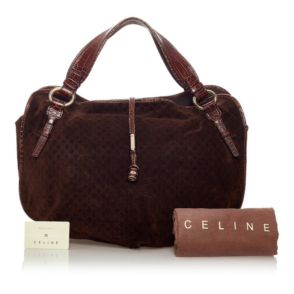セリーヌ ハンドバッグ ワンショルダーバッグ ブラウン スウェード レザー レディース CELINE 【中古】