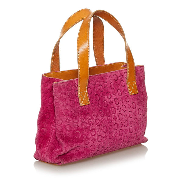 セリーヌ ピンク スウェード レザー ハンドバッグ レディース CELINE 【中古】