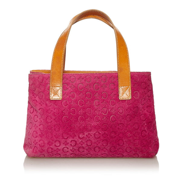 セリーヌ ピンク スウェード レザー ハンドバッグ レディース CELINE 【中古】