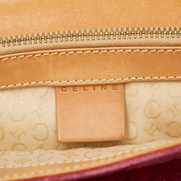 セリーヌ ピンク スウェード レザー ハンドバッグ レディース CELINE 【中古】