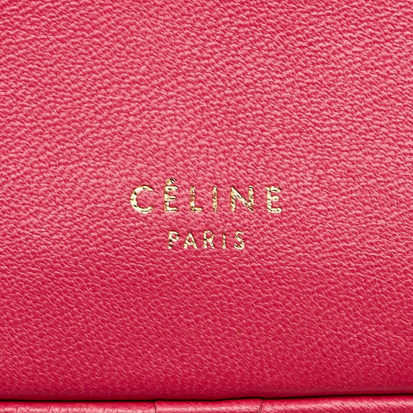 セリーヌ ポーチ ピンク オレンジ レザー レディース CELINE 【中古】