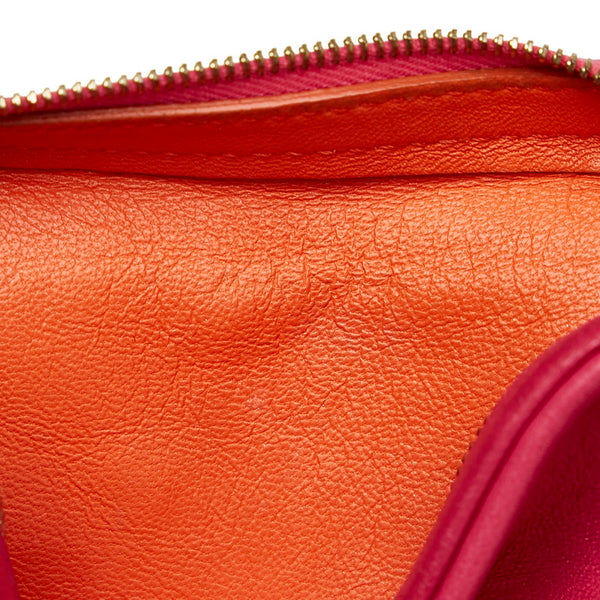 セリーヌ ポーチ ピンク オレンジ レザー レディース CELINE 【中古】