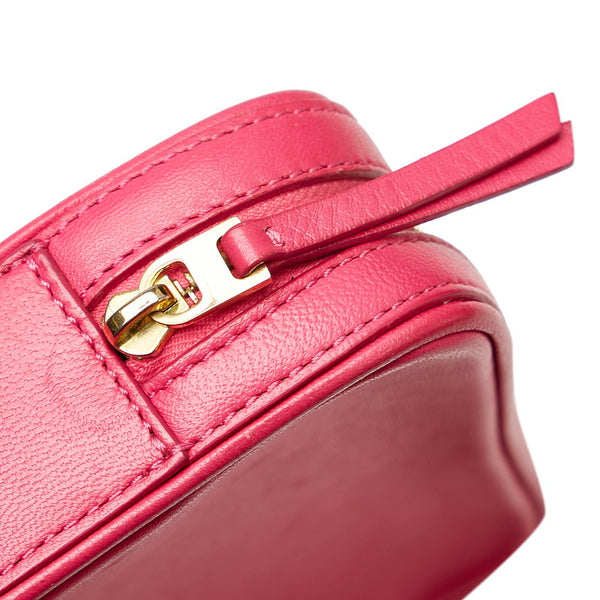 セリーヌ ポーチ ピンク オレンジ レザー レディース CELINE 【中古】