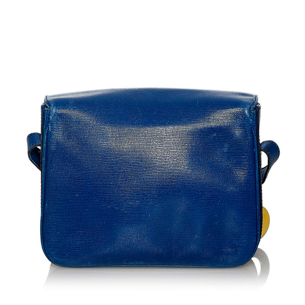 セリーヌ 斜め掛け ショルダーバッグ ブルー レザー レディース CELINE 【中古】