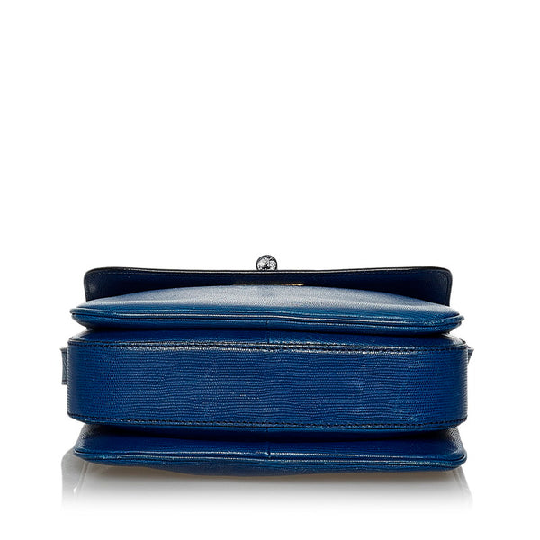 セリーヌ 斜め掛け ショルダーバッグ ブルー レザー レディース CELINE 【中古】