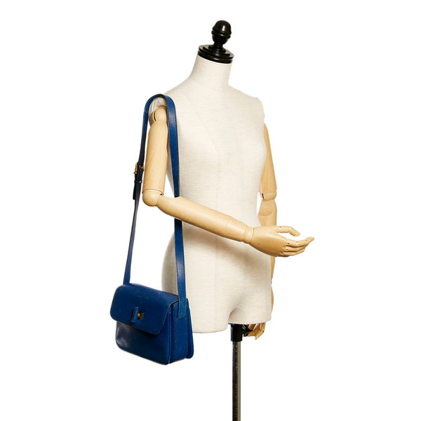 セリーヌ 斜め掛け ショルダーバッグ ブルー レザー レディース CELINE 【中古】