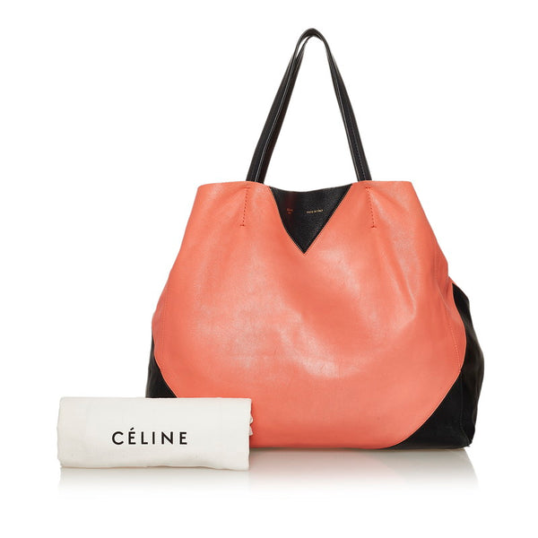 セリーヌ トートバッグ ブラック オレンジ レザー レディース CELINE 【中古】