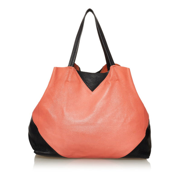セリーヌ トートバッグ ブラック オレンジ レザー レディース CELINE 【中古】