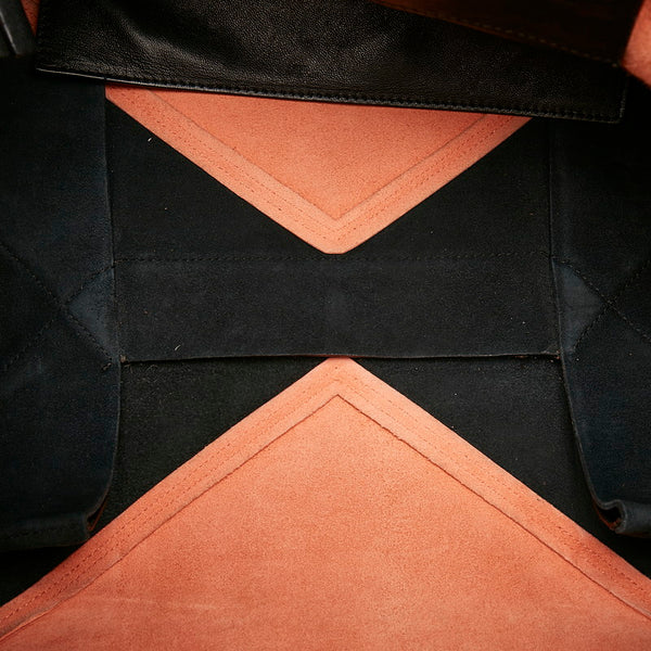 セリーヌ トートバッグ ブラック オレンジ レザー レディース CELINE 【中古】