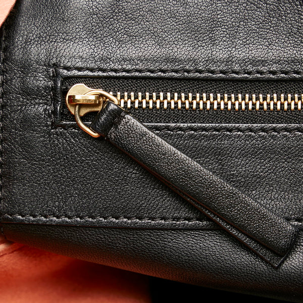セリーヌ トートバッグ ブラック オレンジ レザー レディース CELINE 【中古】
