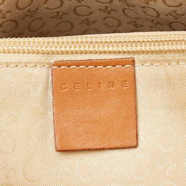 セリーヌ Cマカダム ベージュ ブラウン キャンバス レザー トートバッグ レディース CELINE 【中古】