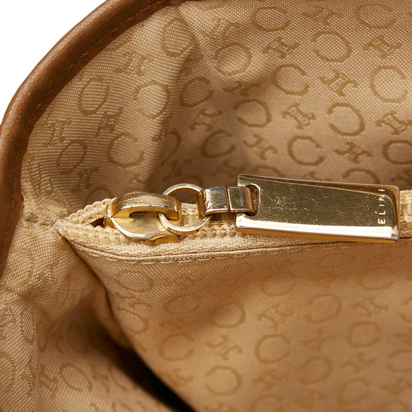 セリーヌ Cマカダム ベージュ ブラウン キャンバス レザー トートバッグ レディース CELINE 【中古】