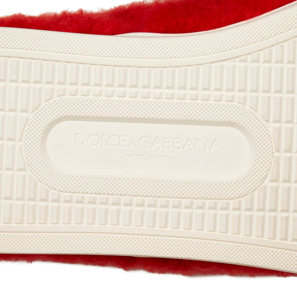 ドルチェアンドガッバーナ スリッポン レッド ボア メンズ DOLCE&GABBANA 【中古】