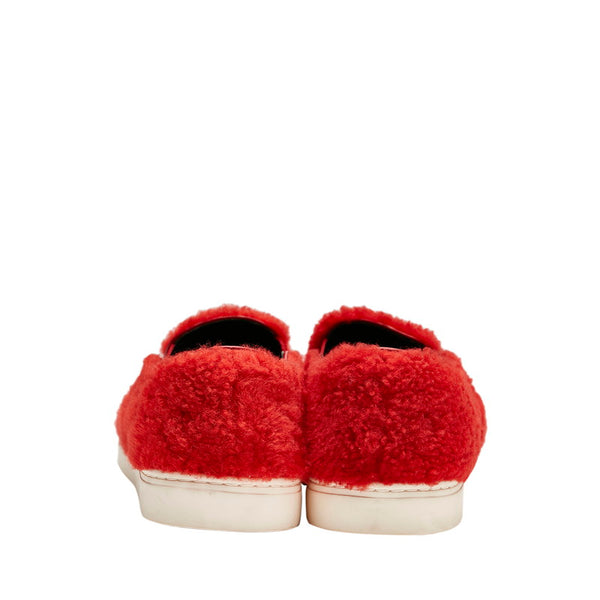 ドルチェアンドガッバーナ スリッポン レッド ボア メンズ DOLCE&GABBANA 【中古】