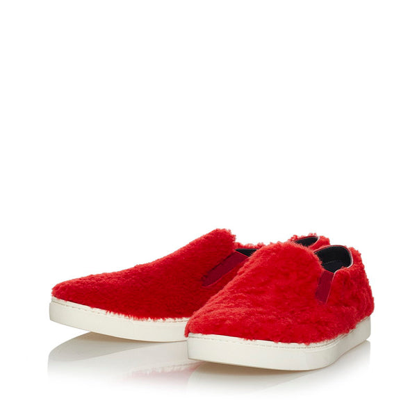 ドルチェアンドガッバーナ スリッポン レッド ボア メンズ DOLCE&GABBANA 【中古】