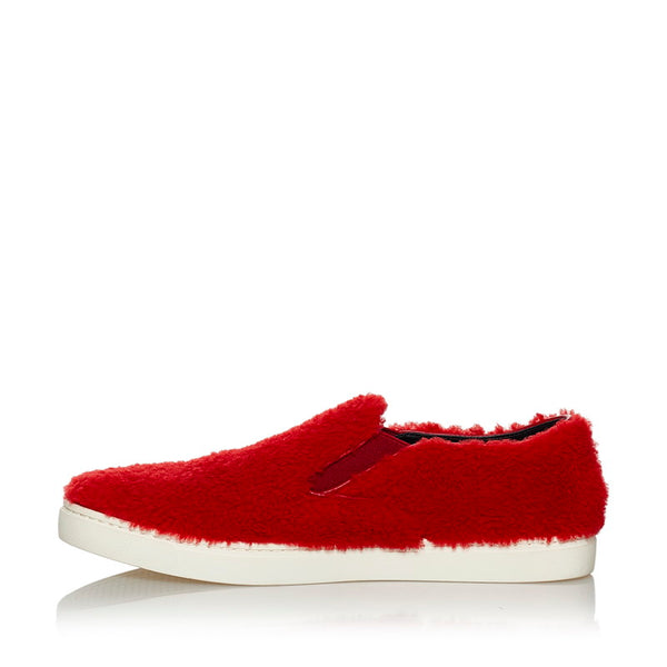 ドルチェアンドガッバーナ スリッポン レッド ボア メンズ DOLCE&GABBANA 【中古】