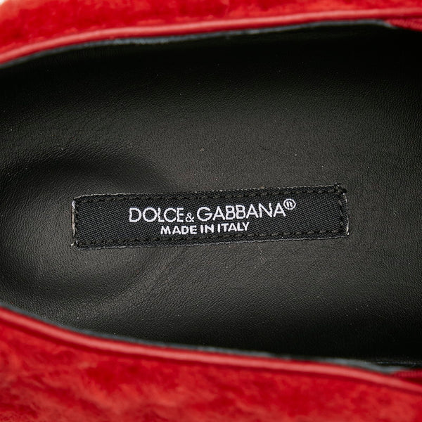 ドルチェアンドガッバーナ スリッポン レッド ボア メンズ DOLCE&GABBANA 【中古】