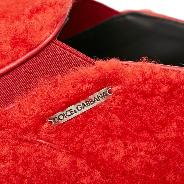 ドルチェアンドガッバーナ スリッポン レッド ボア メンズ DOLCE&GABBANA 【中古】