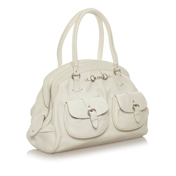 ディオール ホワイト レザー トートバッグ レディース Dior 【中古】