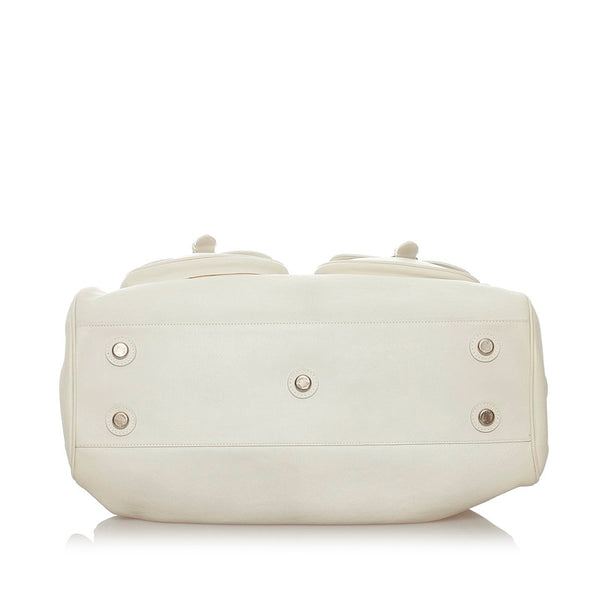ディオール ホワイト レザー トートバッグ レディース Dior 【中古】
