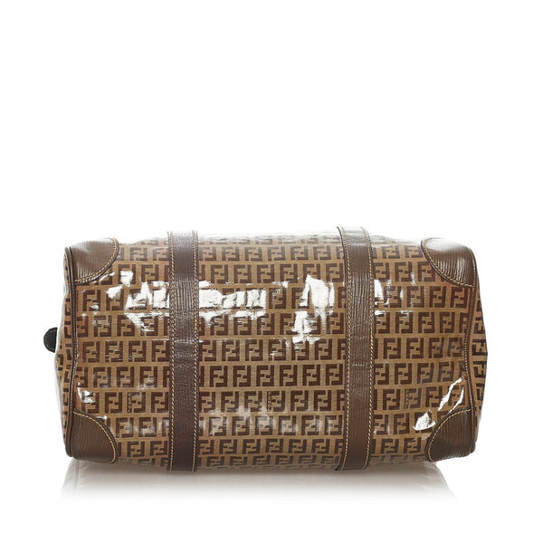 フェンディ ベージュ ブラウン PVC レザー ハンドバッグ ミニボストン レディース FENDI 【中古】