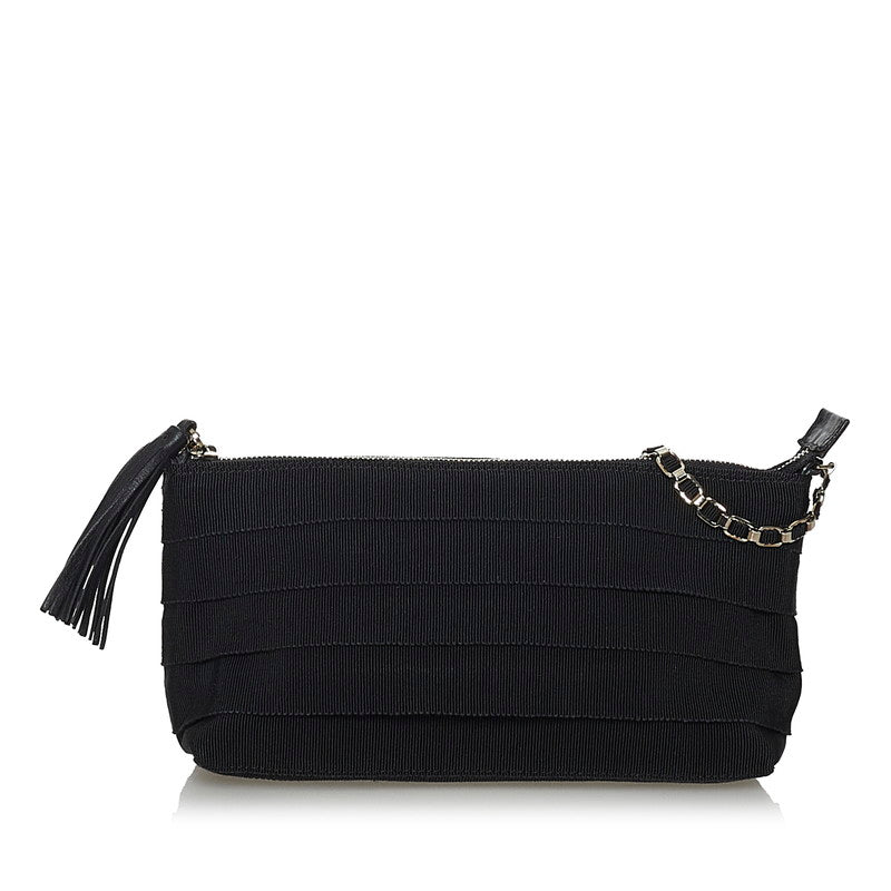 サルヴァトーレフェラガモ AU-21/5400 ブラック キャンバス ショルダーバッグ レディース Salvatore Ferragamo 【中古】