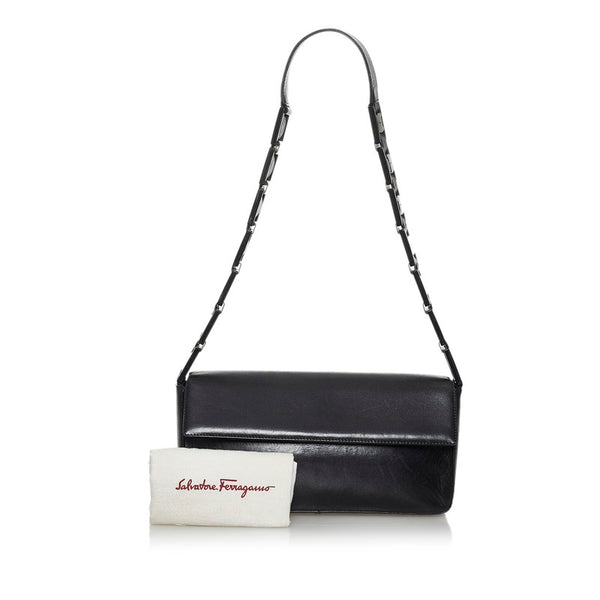 サルヴァトーレフェラガモ AQ-219303 ブラック レザー ワンショルダーバッグ レディース Salvatore Ferragamo 【中古】