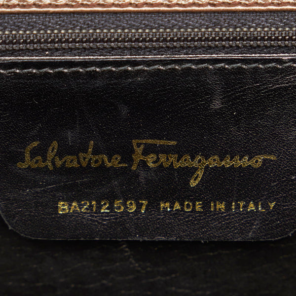 サルヴァトーレフェラガモ BA21 2597 ブラウン レザー ショルダーバッグ レディース Salvatore Ferragamo 【中古】