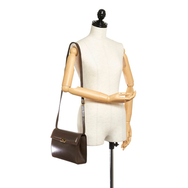 サルヴァトーレフェラガモ BA21 2597 ブラウン レザー ショルダーバッグ レディース Salvatore Ferragamo 【中古】