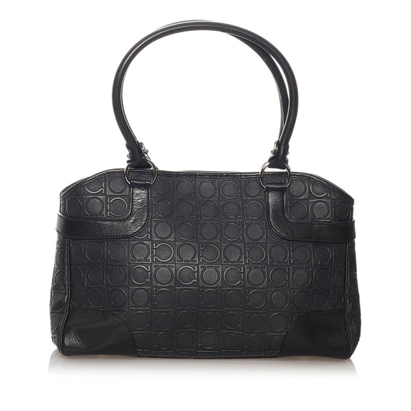 サルヴァトーレフェラガモ EE-21 4911 ブラック レザー トートバッグ レディース Salvatore Ferragamo 【中古】