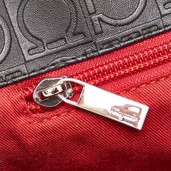 サルヴァトーレフェラガモ EE-21 4911 ブラック レザー トートバッグ レディース Salvatore Ferragamo 【中古】