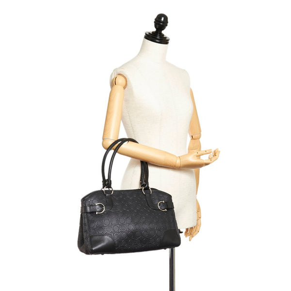 サルヴァトーレフェラガモ EE-21 4911 ブラック レザー トートバッグ レディース Salvatore Ferragamo 【中古】