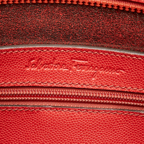 サルヴァトーレフェラガモ ガンチーニ FJ-21 B125 レッド レザー トートバッグ レディース Salvatore Ferragamo 【中古】