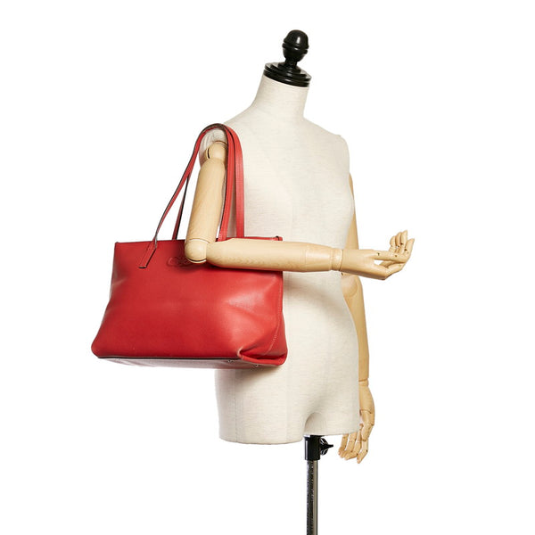 サルヴァトーレフェラガモ ガンチーニ FJ-21 B125 レッド レザー トートバッグ レディース Salvatore Ferragamo 【中古】