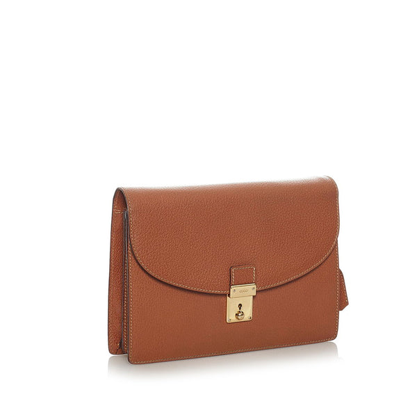 グッチ セカンドバッグ 018 122 1940 ブラウン レザー レディース GUCCI 【中古】