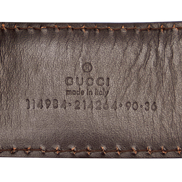 グッチ グッチシマ 114984 ブラウン レザー ベルト レディース GUCCI 【中古】