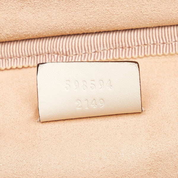 グッチ GGマーモント リュック バックパック バニティ 2WAY 598594 ホワイト レザー レディース GUCCI 【中古】