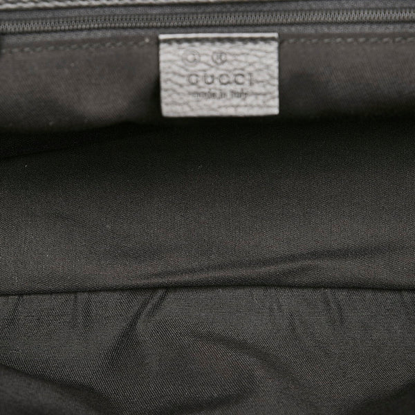 グッチ GGナイロン 179779 ブラック キャンバス レザー ハンドバッグ レディース GUCCI 【中古】