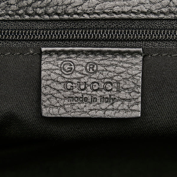 グッチ GGナイロン 179779 ブラック キャンバス レザー ハンドバッグ レディース GUCCI 【中古】