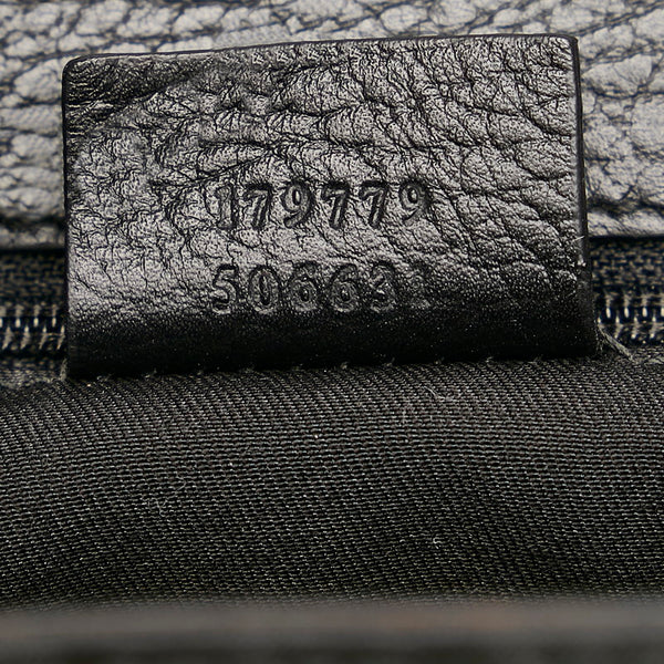 グッチ GGナイロン 179779 ブラック キャンバス レザー ハンドバッグ レディース GUCCI 【中古】