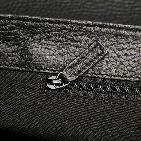 グッチ GGナイロン 179779 ブラック キャンバス レザー ハンドバッグ レディース GUCCI 【中古】