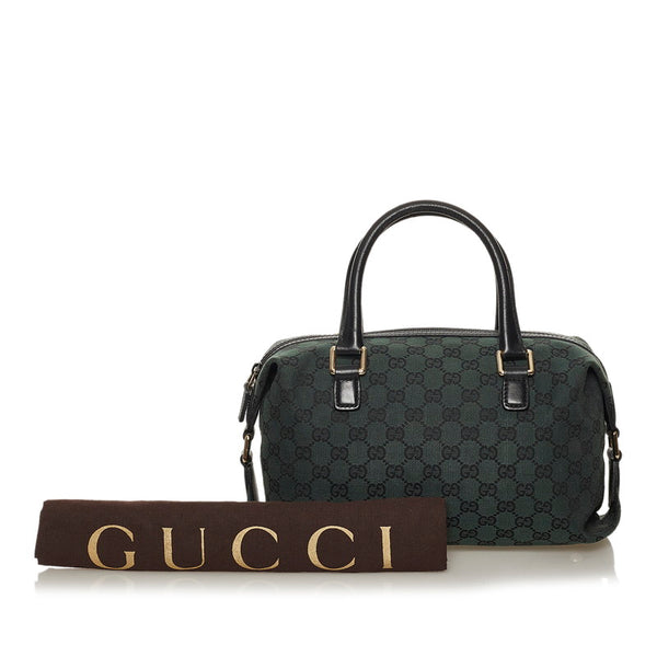 グッチ GGキャンバス 272375 グリーン キャンバス レザー ハンドバッグ レディース GUCCI 【中古】