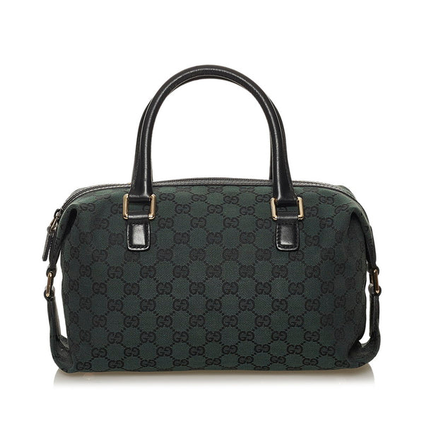 グッチ GGキャンバス 272375 グリーン キャンバス レザー ハンドバッグ レディース GUCCI 【中古】