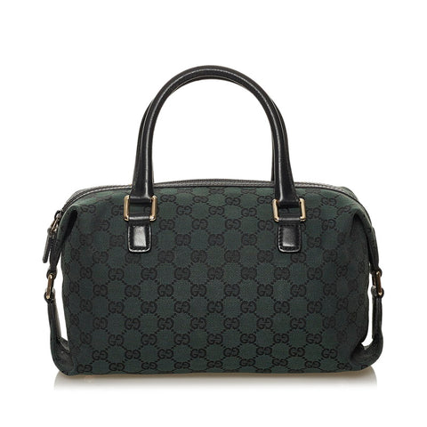 グッチ GGキャンバス 272375 グリーン キャンバス レザー ハンドバッグ レディース GUCCI 【中古】