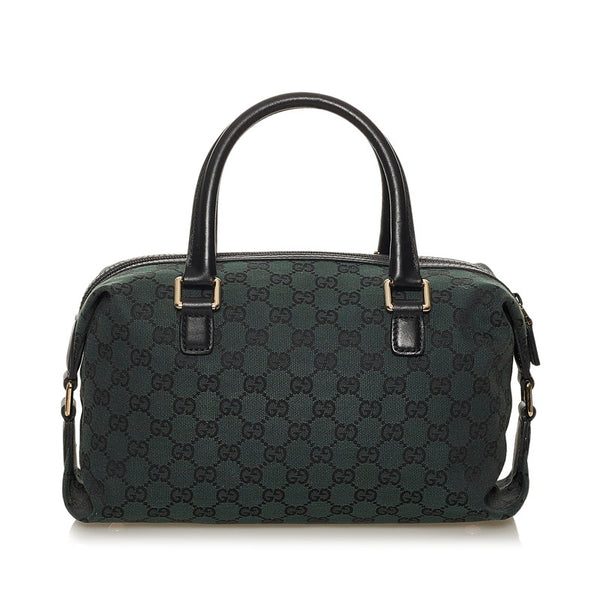 グッチ GGキャンバス 272375 グリーン キャンバス レザー ハンドバッグ レディース GUCCI 【中古】