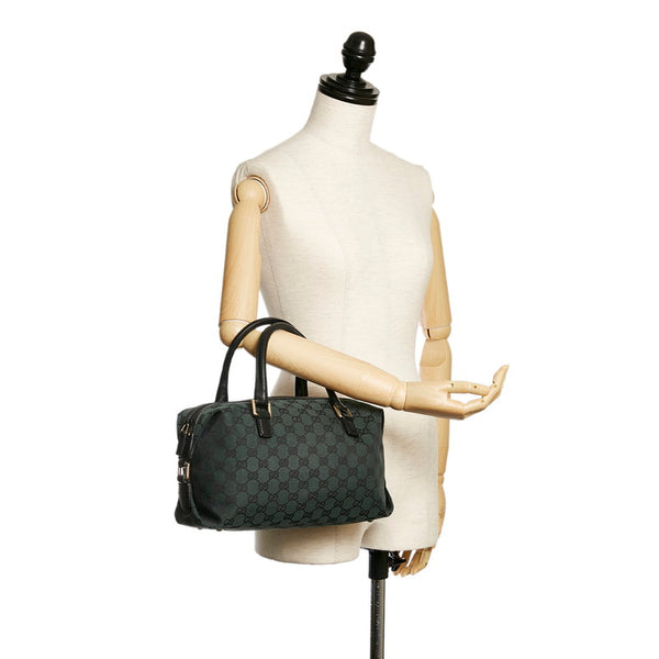 グッチ GGキャンバス 272375 グリーン キャンバス レザー ハンドバッグ レディース GUCCI 【中古】