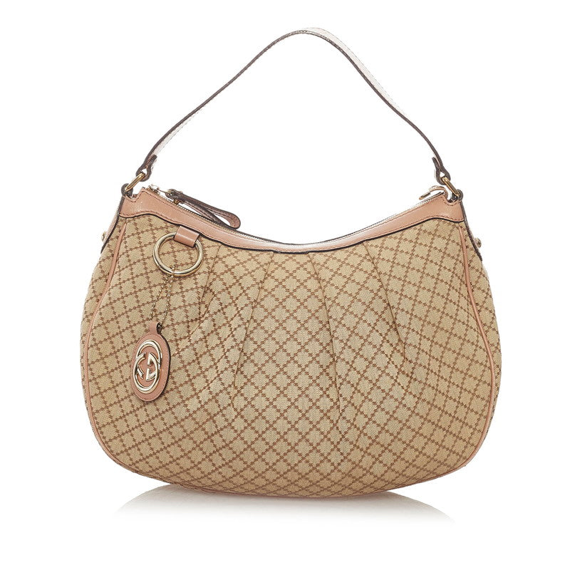 グッチ ディアマンテ 232955 ベージュ キャンバス レザー ワンショルダー レディース GUCCI 【中古】