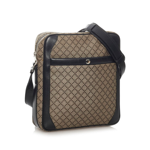 グッチ ディアマンテ ショルダーバッグ 268159 ベージュ ブラック PVC レザー レディース GUCCI 【中古】