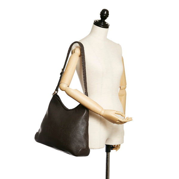 グッチ ショルダーバッグ 336659 ブラウン レザー レディース GUCCI 【中古】